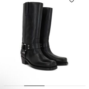 Paris Texas Roxy Black Combat & Moto Boots